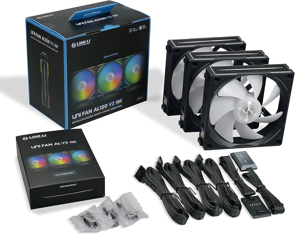 PACK FAN LIAN LI UNI FAN AL120 V2 BLACK ARGB